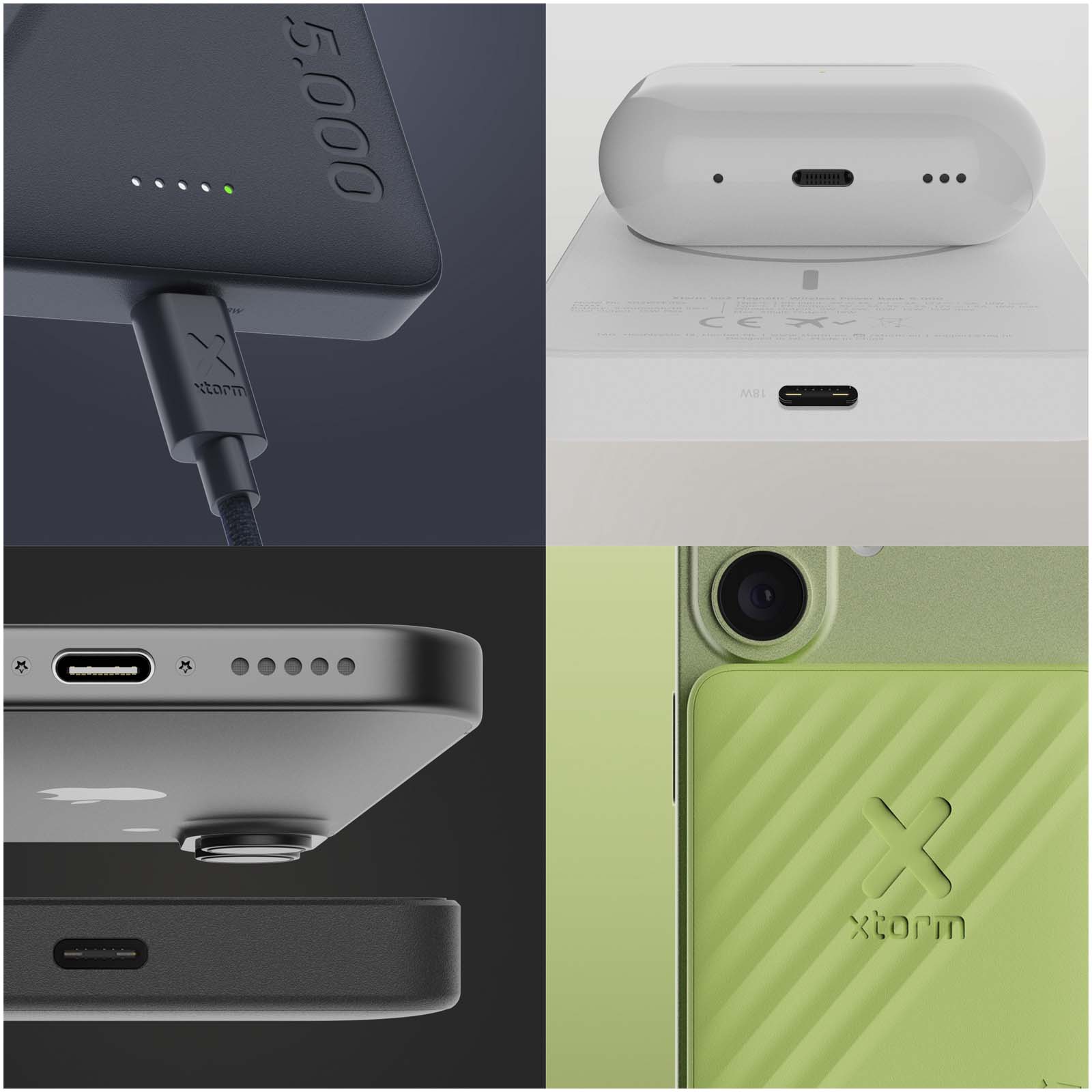 Power bank wireless da 5000 mAh 15 W Xtorm Go2