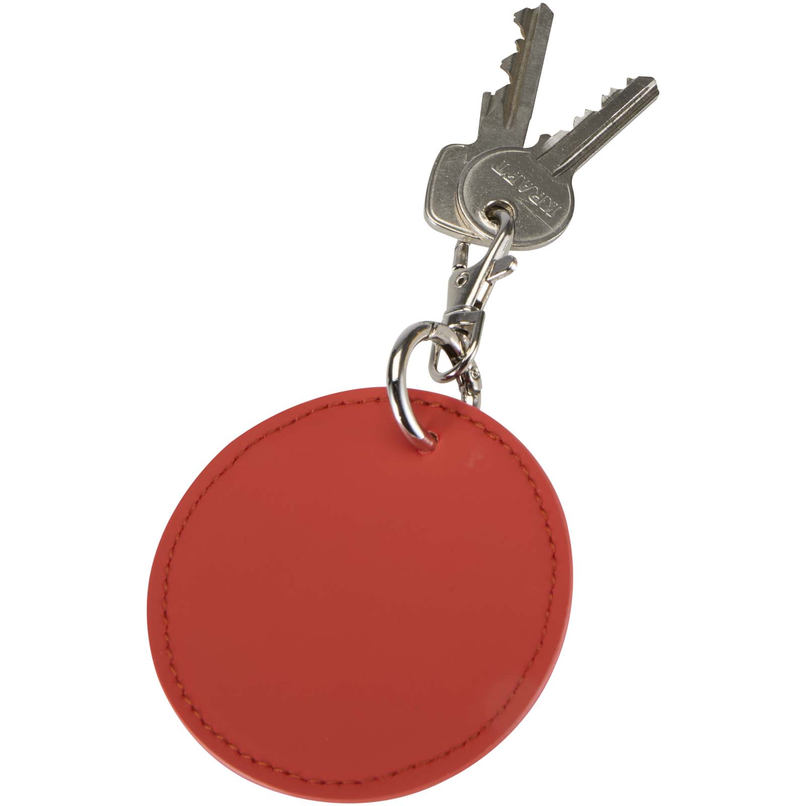 Portachiavi con charm a forma rotonda in materiale riciclato certificato GRS Resi Plus 