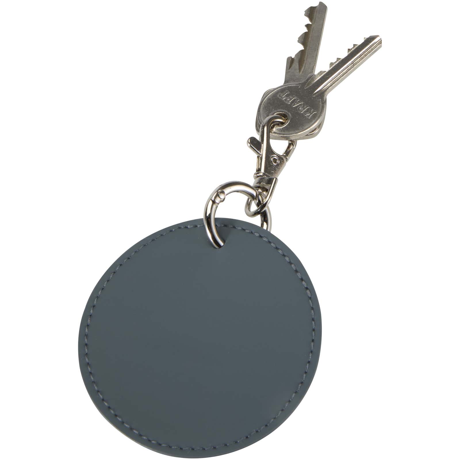 Portachiavi con charm a forma rotonda in materiale riciclato certificato GRS Resi Plus 