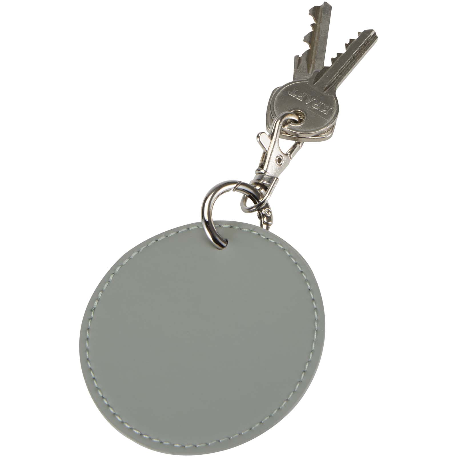 Portachiavi con charm a forma rotonda in materiale riciclato certificato GRS Resi Plus 