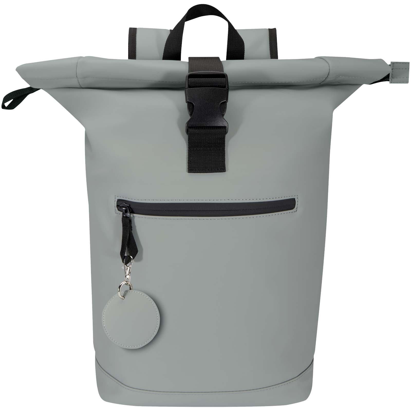 Portachiavi con charm a forma rotonda in materiale riciclato certificato GRS Resi Plus 