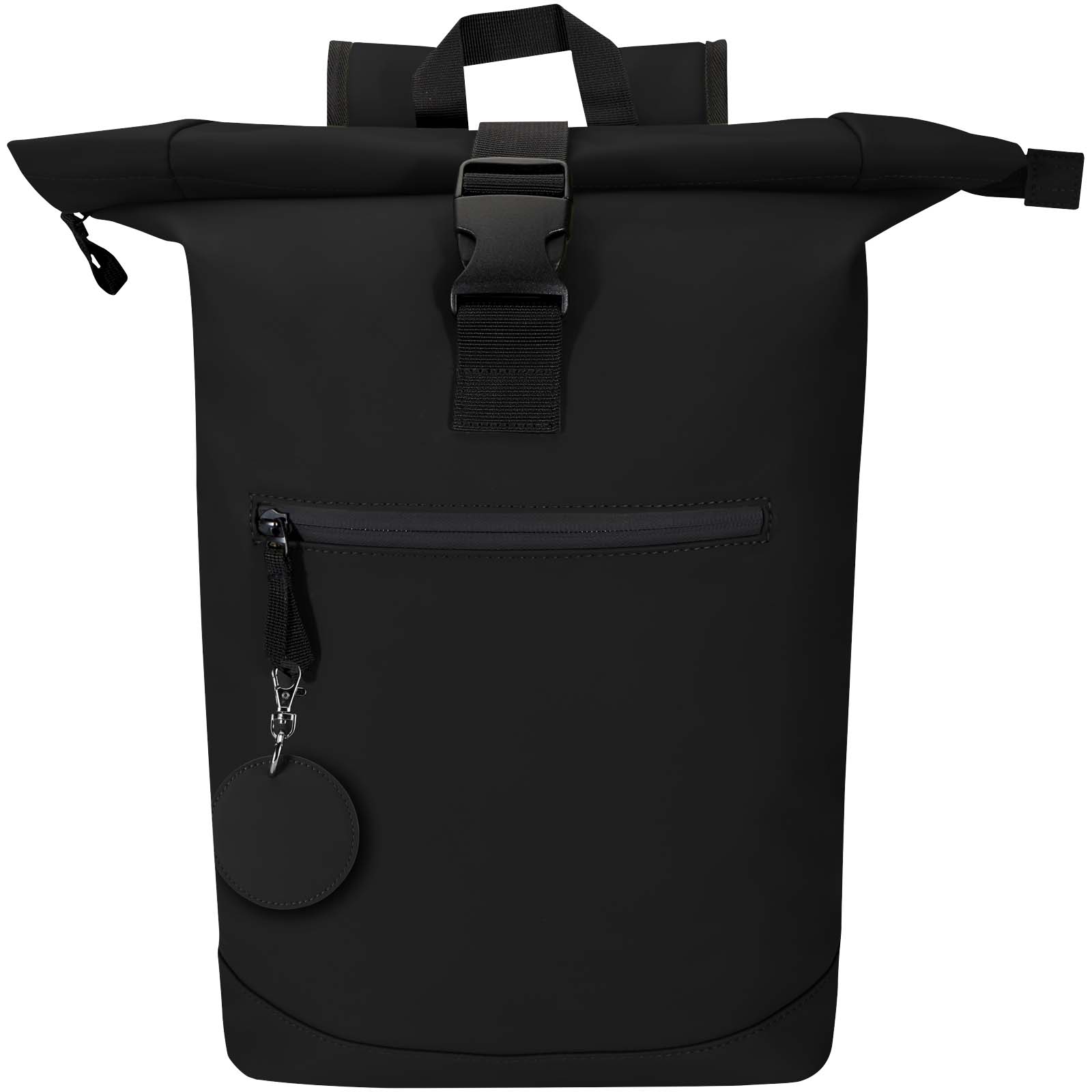 Portachiavi con charm a forma rotonda in materiale riciclato certificato GRS Resi Plus 