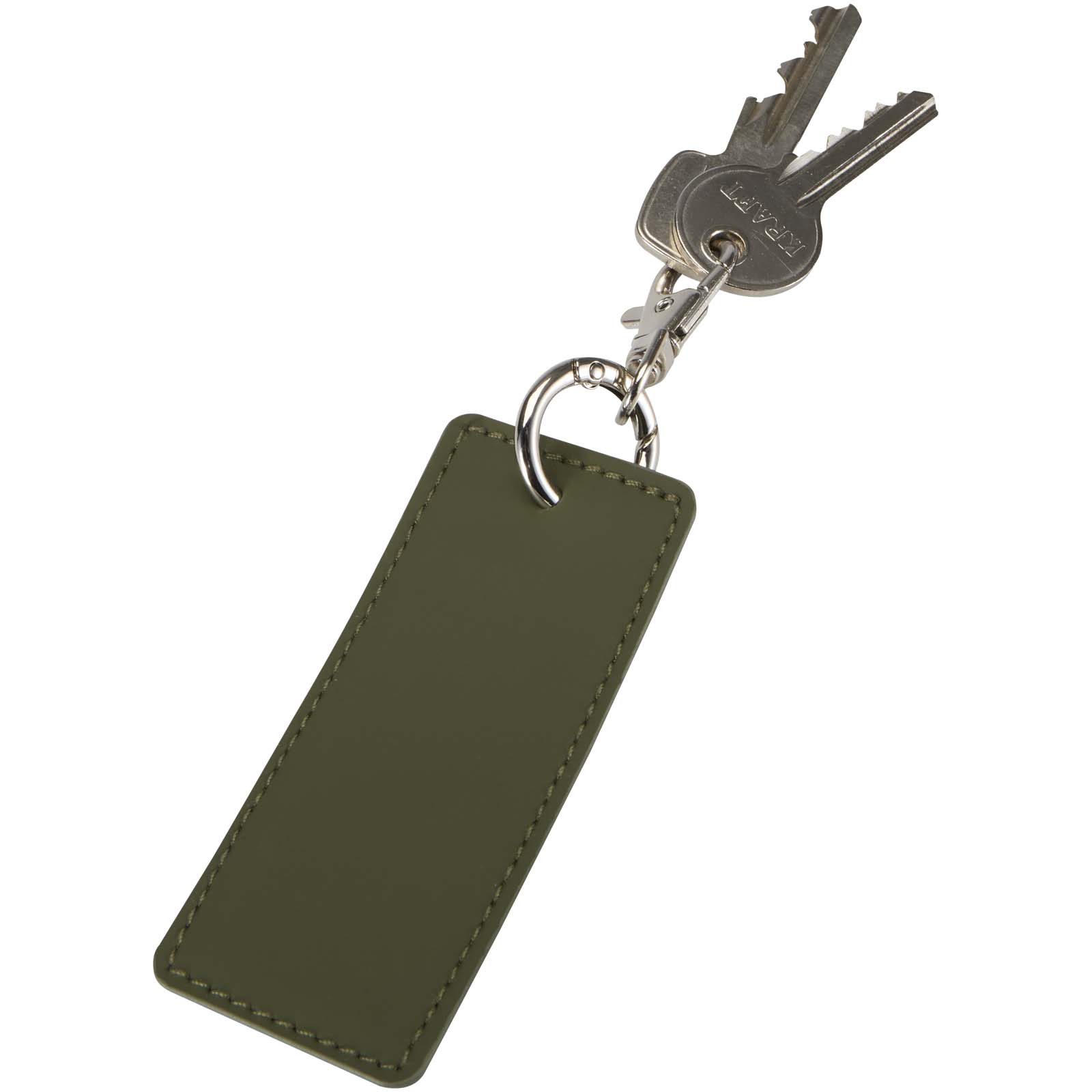 Portachiavi con charm a forma rettangolare in materiale riciclato certificato GRS Resi Plus