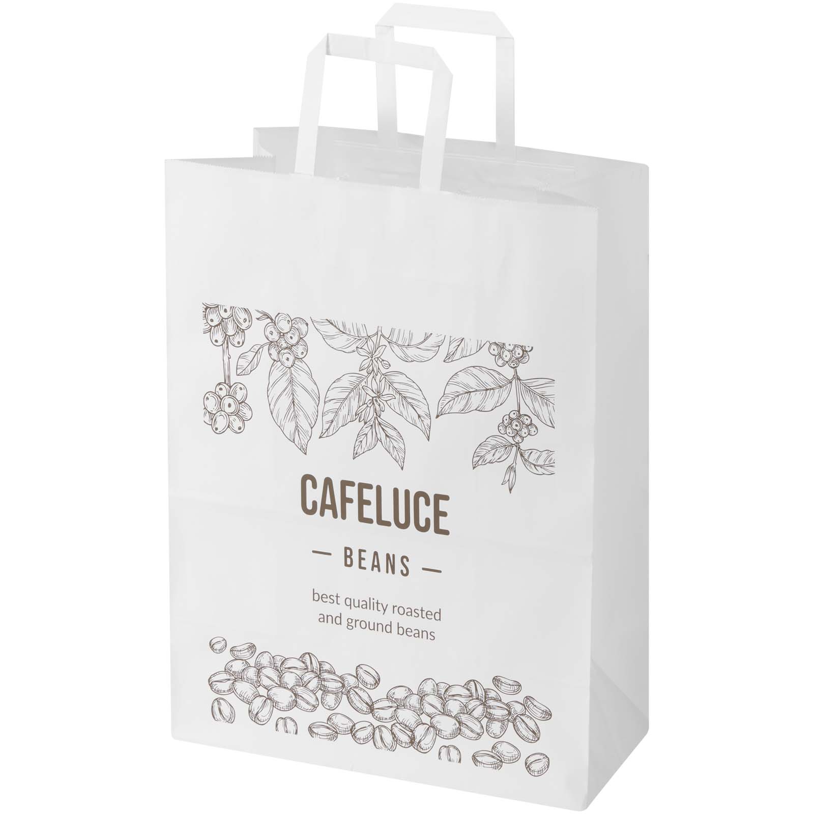 Sacchetto di carta da 80-90 g/m² con manici piatti , 32 x 17 x 39 cm Kraft