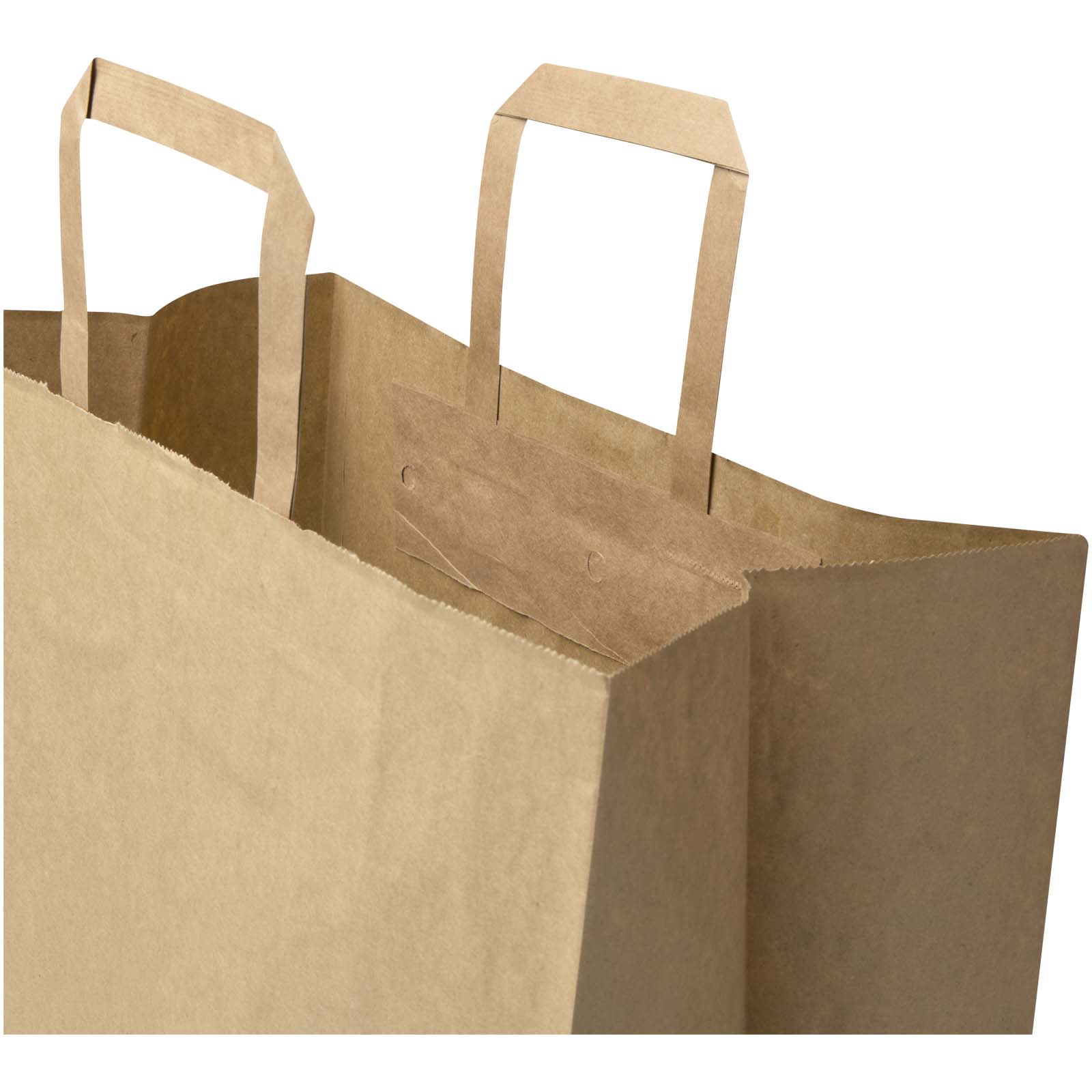Sacchetto di carta da 80-90 g/m² con manici piatti , 32 x 17 x 39 cm Kraft