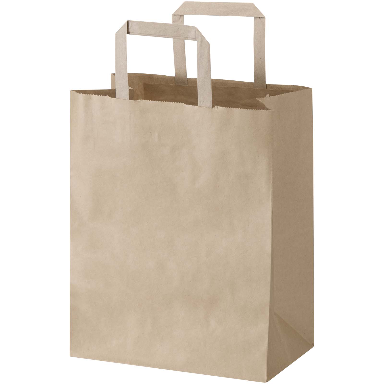 Sacchetto di carta da 80 g/m² con manici piatti, 25 x 15 x 32 cm Kraft