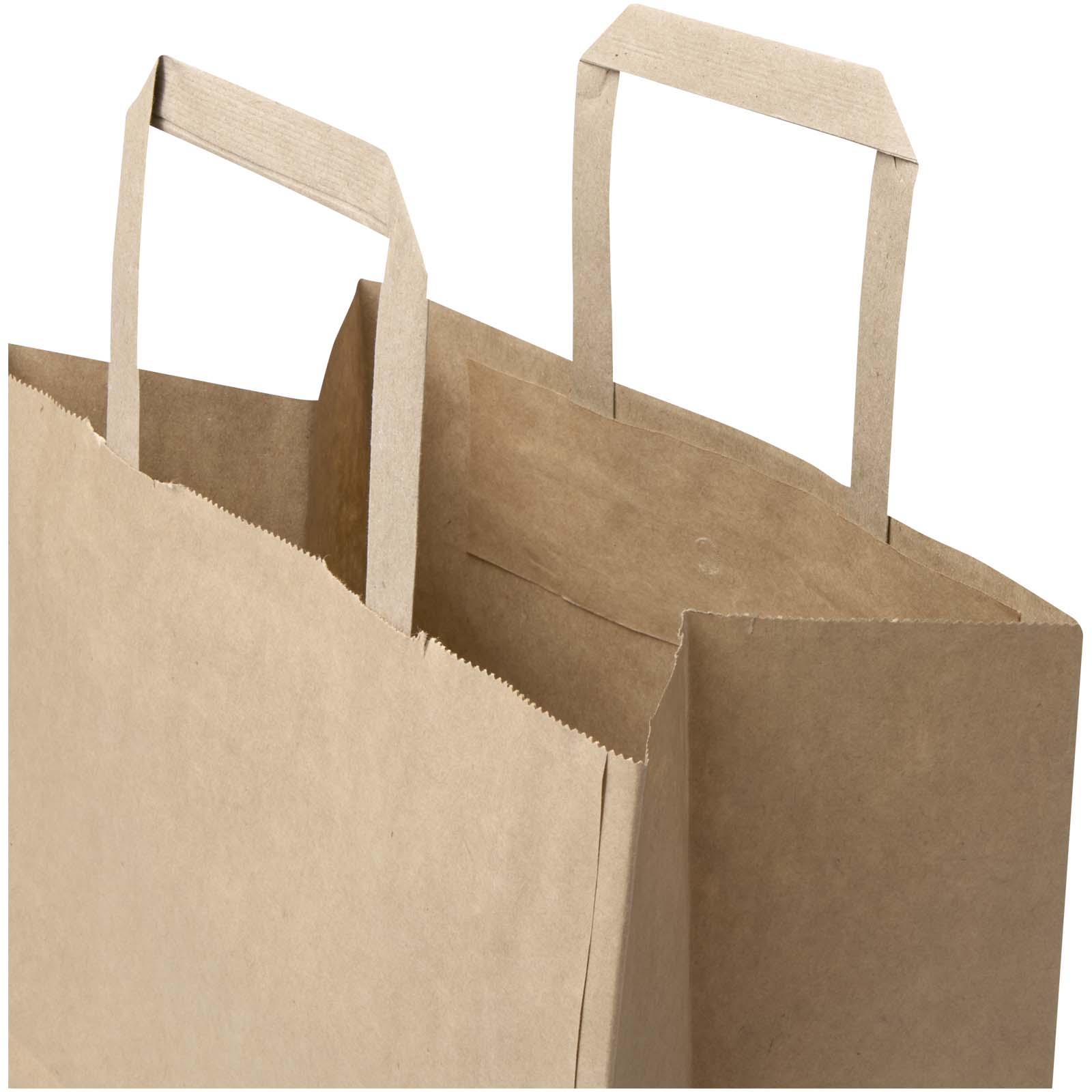 Sacchetto di carta da 80 g/m² con manici piatti, 25 x 15 x 32 cm Kraft
