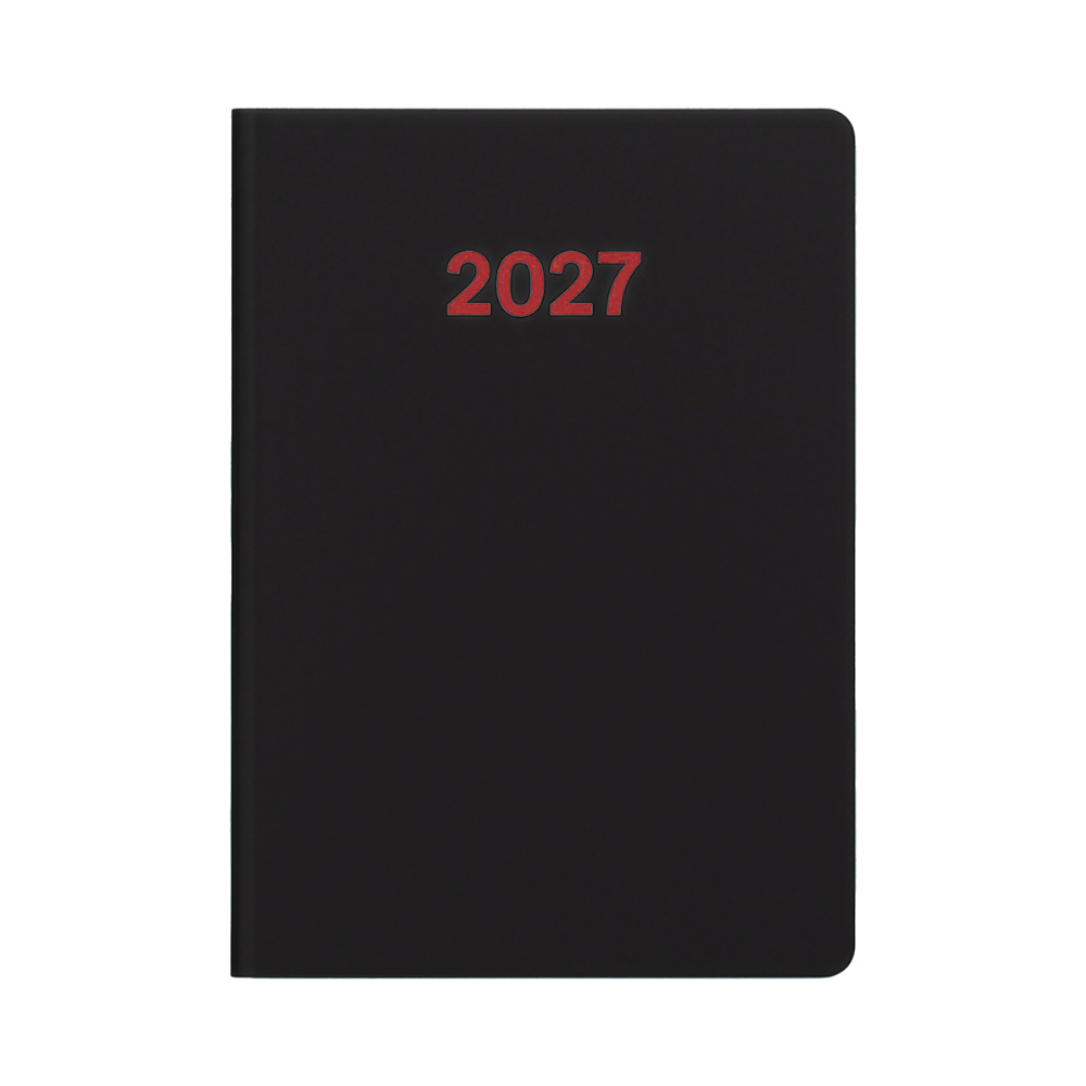 Agenda settimanale 2027. Copertina flessibile in soft PU e bordo pagine colorato