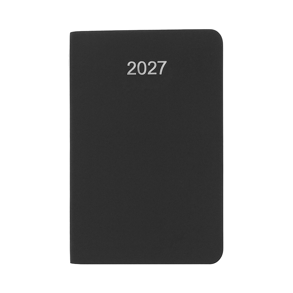 Agenda tascabile settimanale 2027. Copertina flessibile in soft PU e bordo pagine colorato