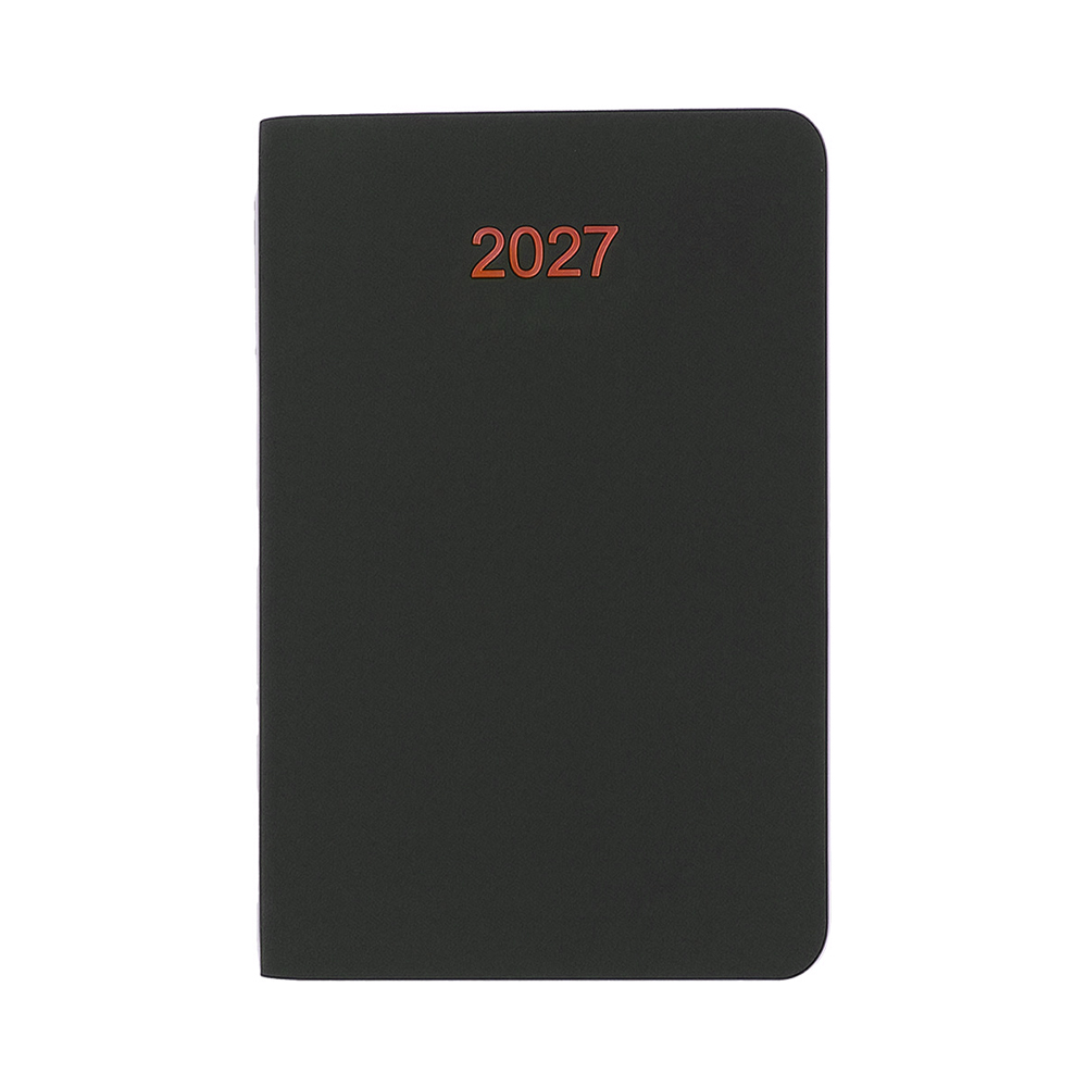 Agenda tascabile settimanale 2027. Copertina flessibile in soft PU e bordo pagine colorato