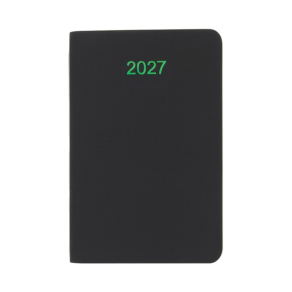 Agenda tascabile settimanale 2027. Copertina flessibile in soft PU e bordo pagine colorato