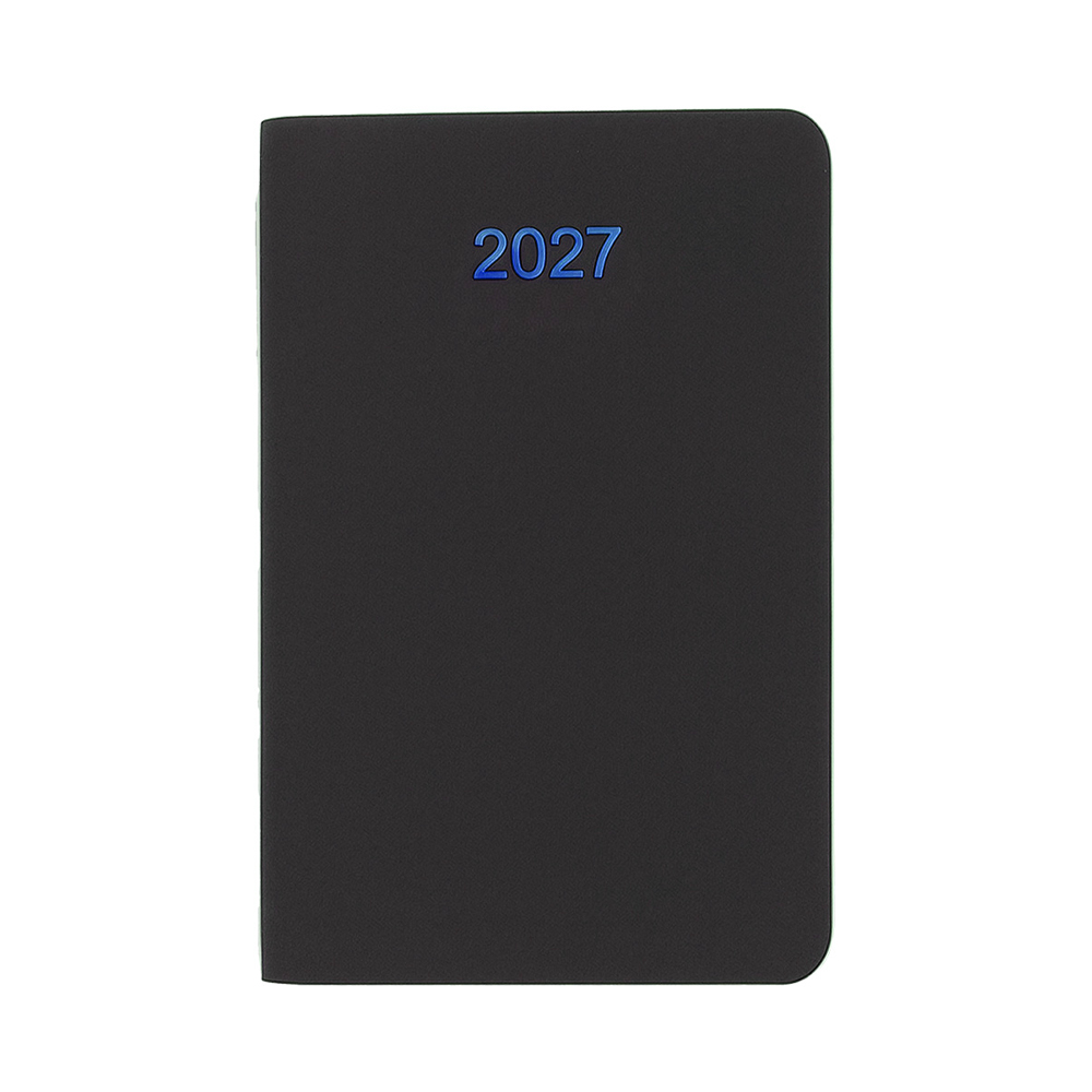 Agenda tascabile settimanale 2027. Copertina flessibile in soft PU e bordo pagine colorato