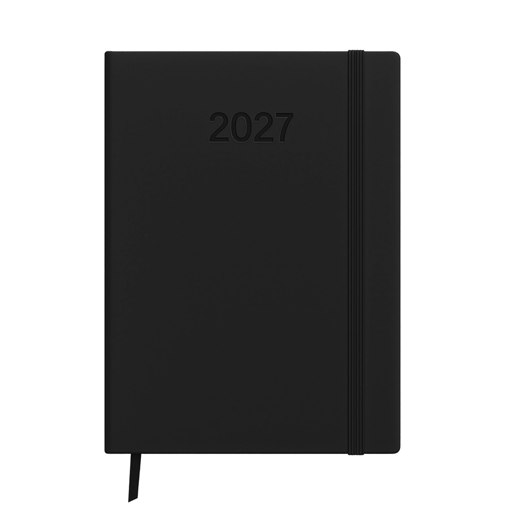 Agenda settimanale 2027. Copertina rigida in termo PU e bordo pagine colorato