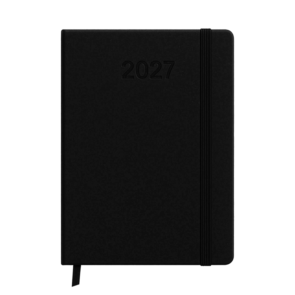 Agenda giornaliera 2027. Copertina rigida in termo PU e bordo pagine colorato