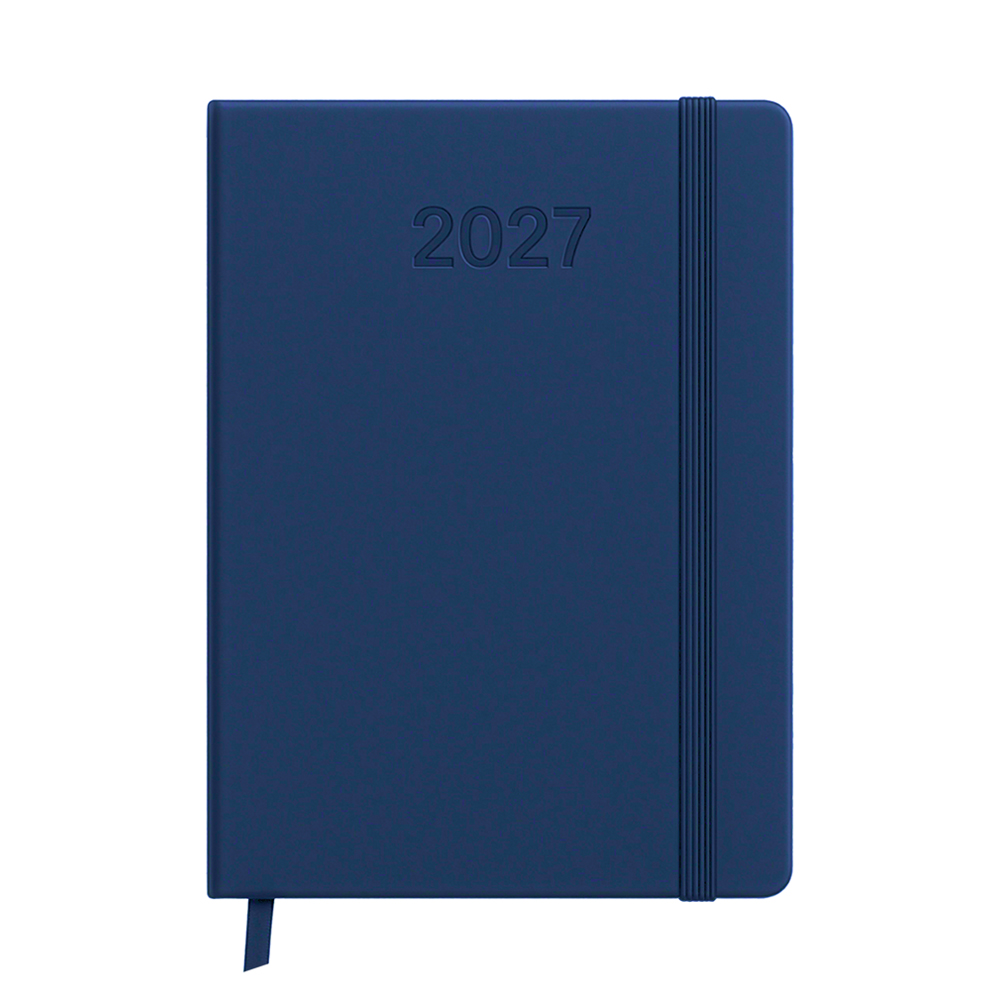 Agenda giornaliera 2027. Copertina rigida in termo PU e bordo pagine colorato