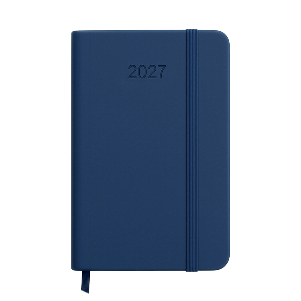 Agenda tascabile settimanale 2027. Copertina rigida in termo PU e bordo pagine colorato