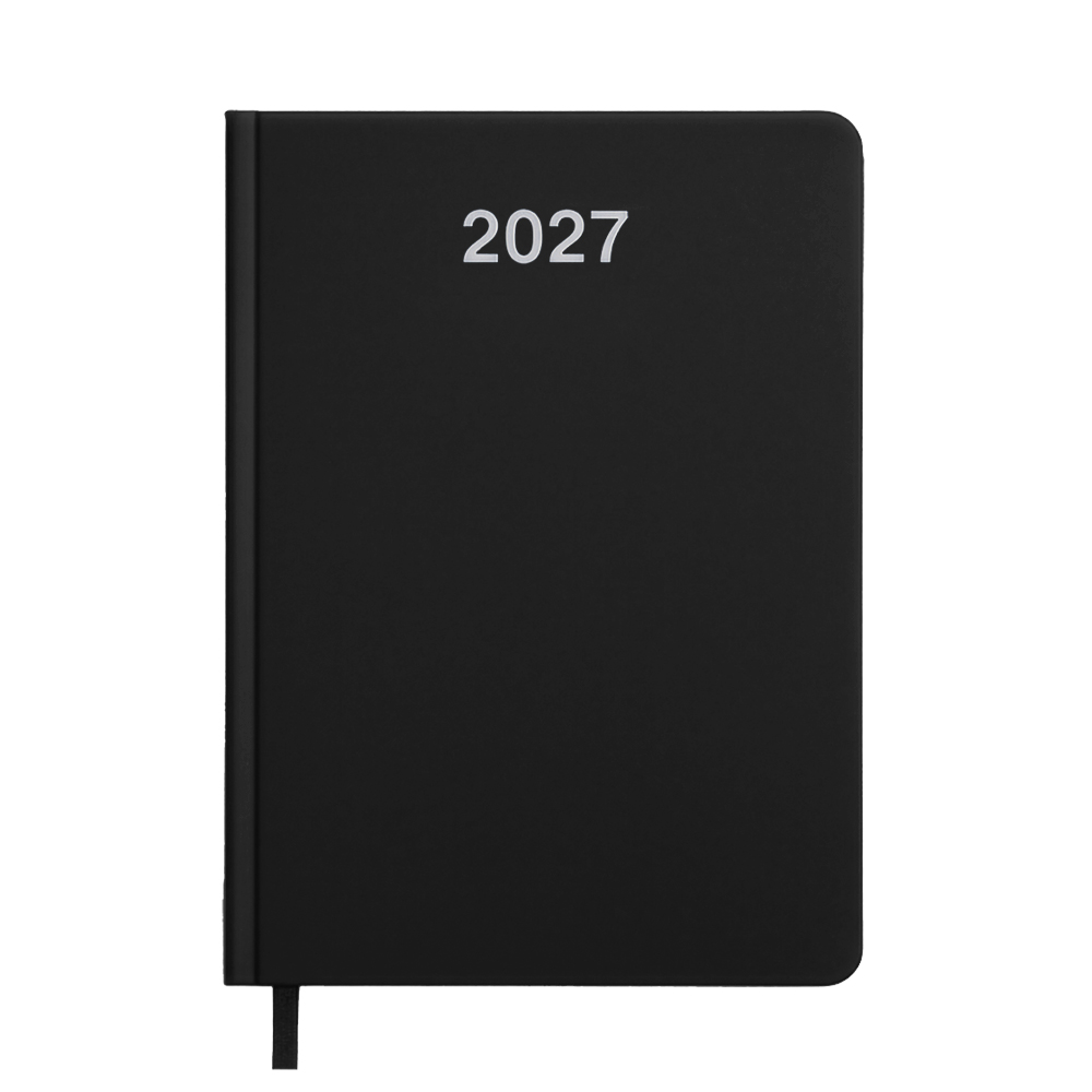 Agenda settimanale 2027. Copertina rigida in cartoncino laminato opaco.