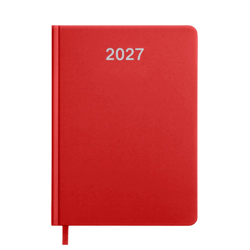 Agenda settimanale 2027. Copertina rigida in cartoncino laminato opaco.