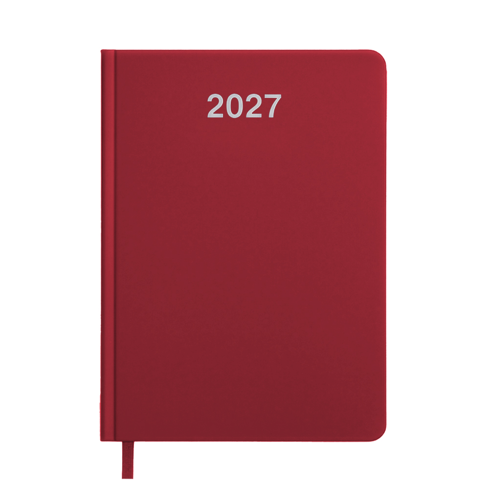 Agenda settimanale 2027. Copertina rigida in cartoncino laminato opaco.