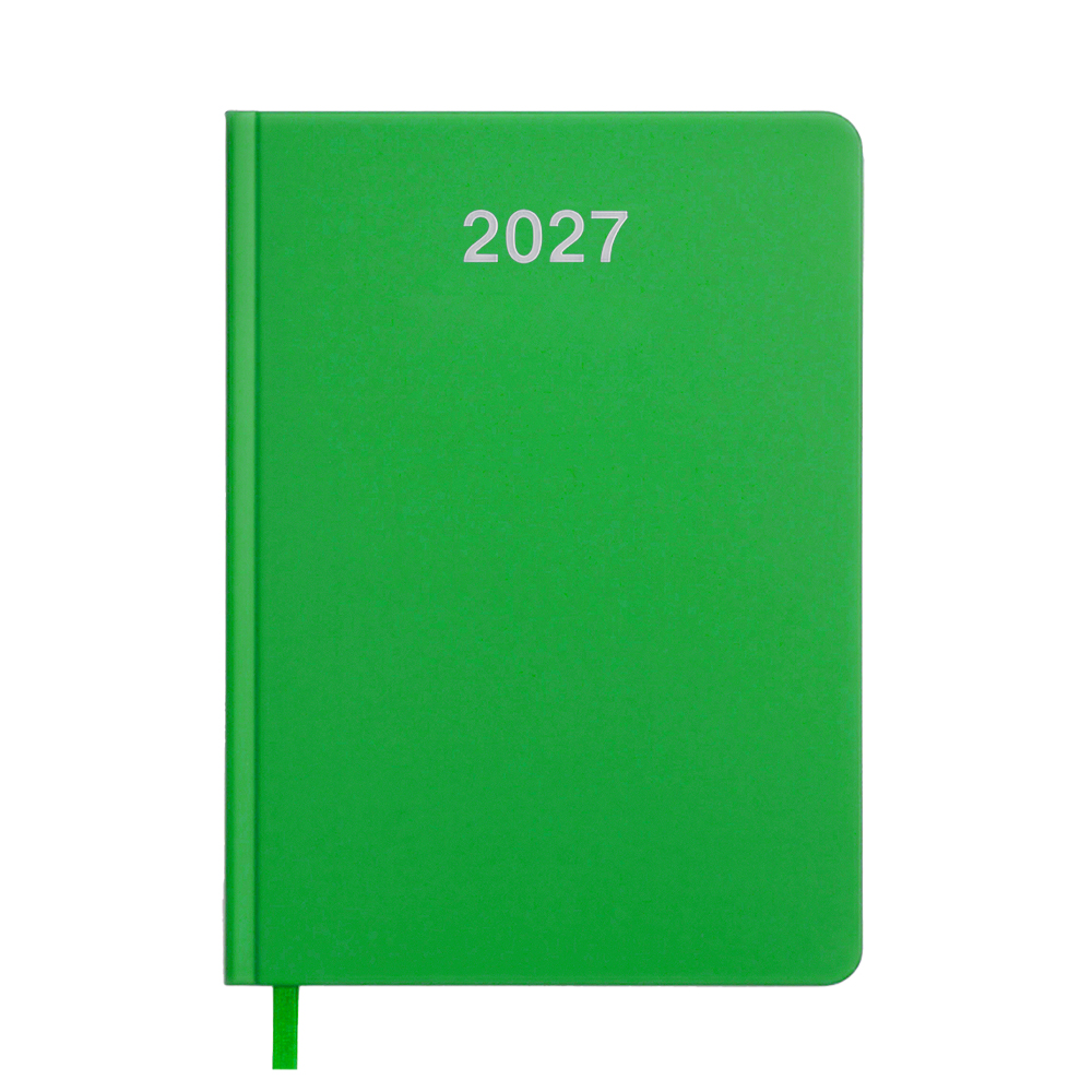 Agenda settimanale 2027. Copertina rigida in cartoncino laminato opaco.