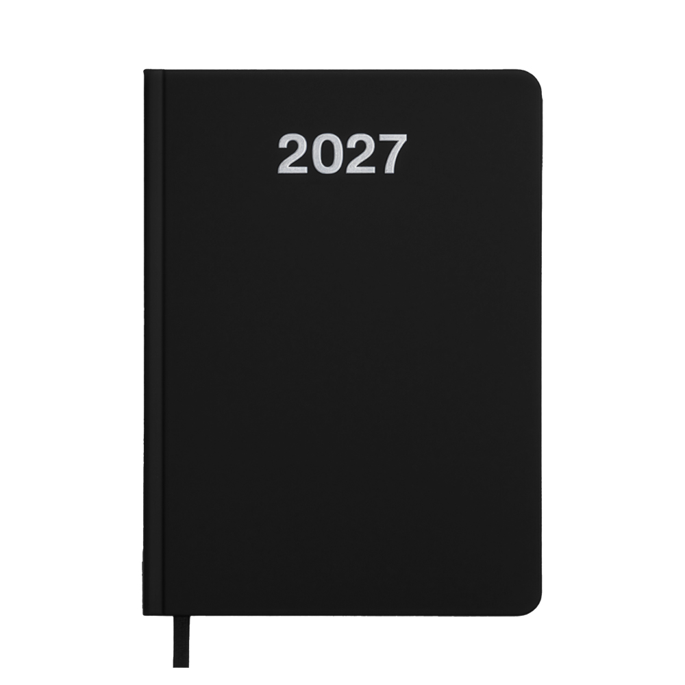 Agenda giornaliera 2027. Copertina rigida in cartoncino laminato opaco.