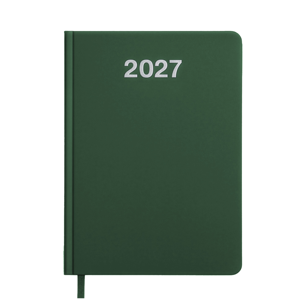 Agenda giornaliera 2027. Copertina rigida in cartoncino laminato opaco.