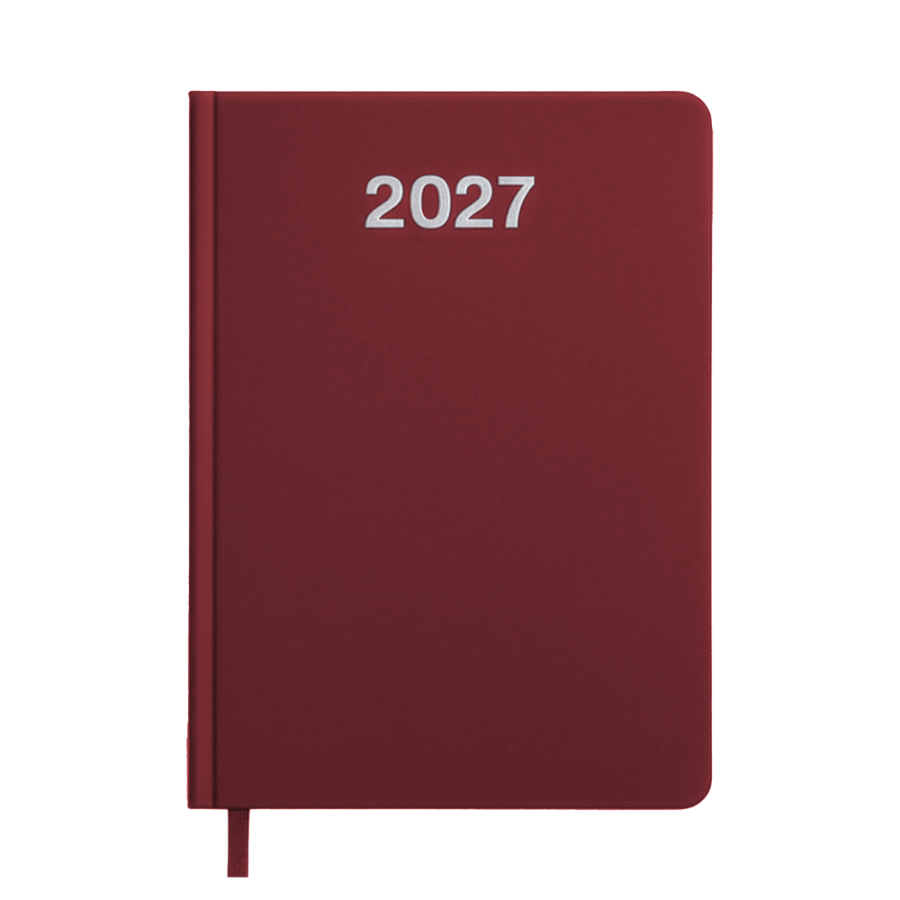 Agenda giornaliera 2027. Copertina rigida in cartoncino laminato opaco.
