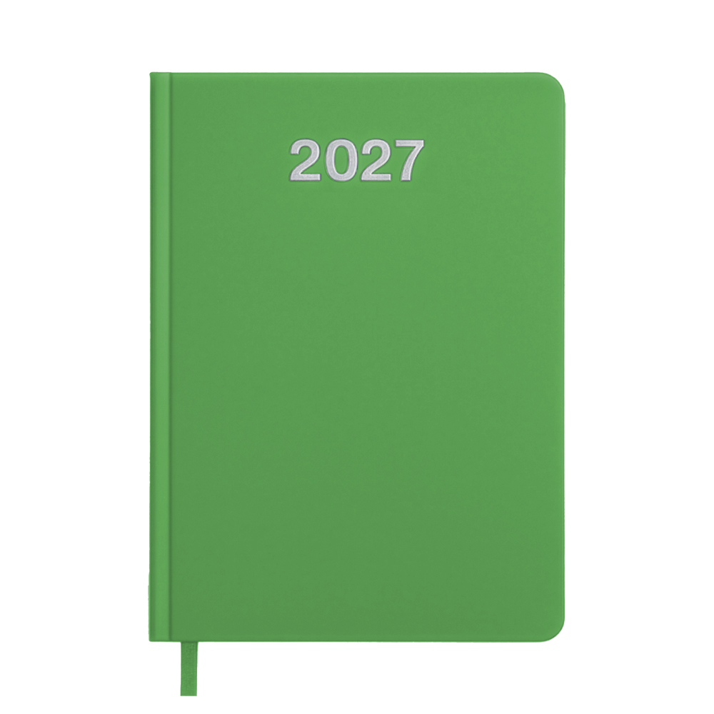 Agenda giornaliera 2027. Copertina rigida in cartoncino laminato opaco.
