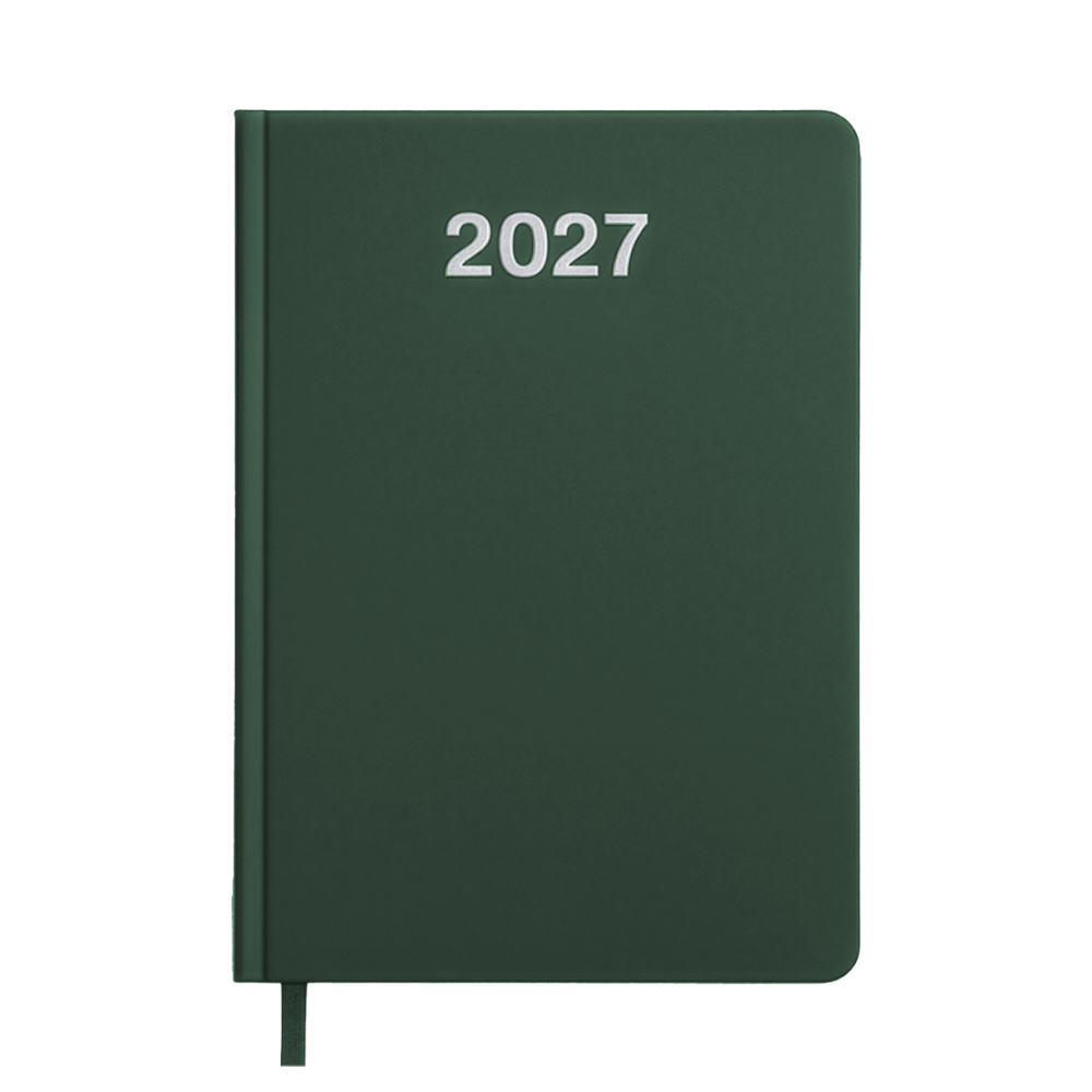 Agenda giornaliera 2027. Copertina rigida in cartoncino laminato opaco