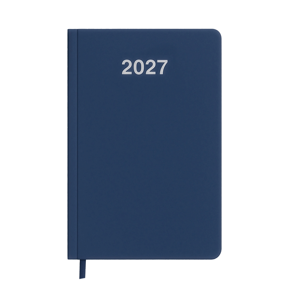 Agenda giornaliera 2027. Copertina rigida in cartoncino laminato opaco.