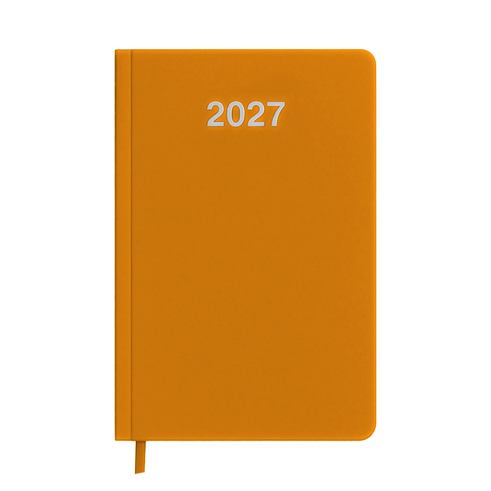 Agenda giornaliera 2027. Copertina rigida in cartoncino laminato opaco.
