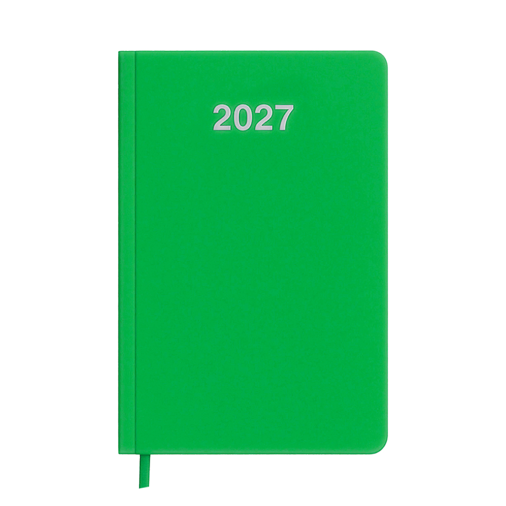 Agenda giornaliera 2027. Copertina rigida in cartoncino laminato opaco.