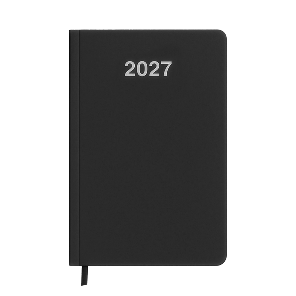 Agenda tascabile settimanale 2027. Copertina rigida in cartoncino laminato opaco