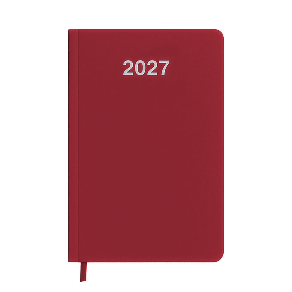 Agenda tascabile settimanale 2027. Copertina rigida in cartoncino laminato opaco