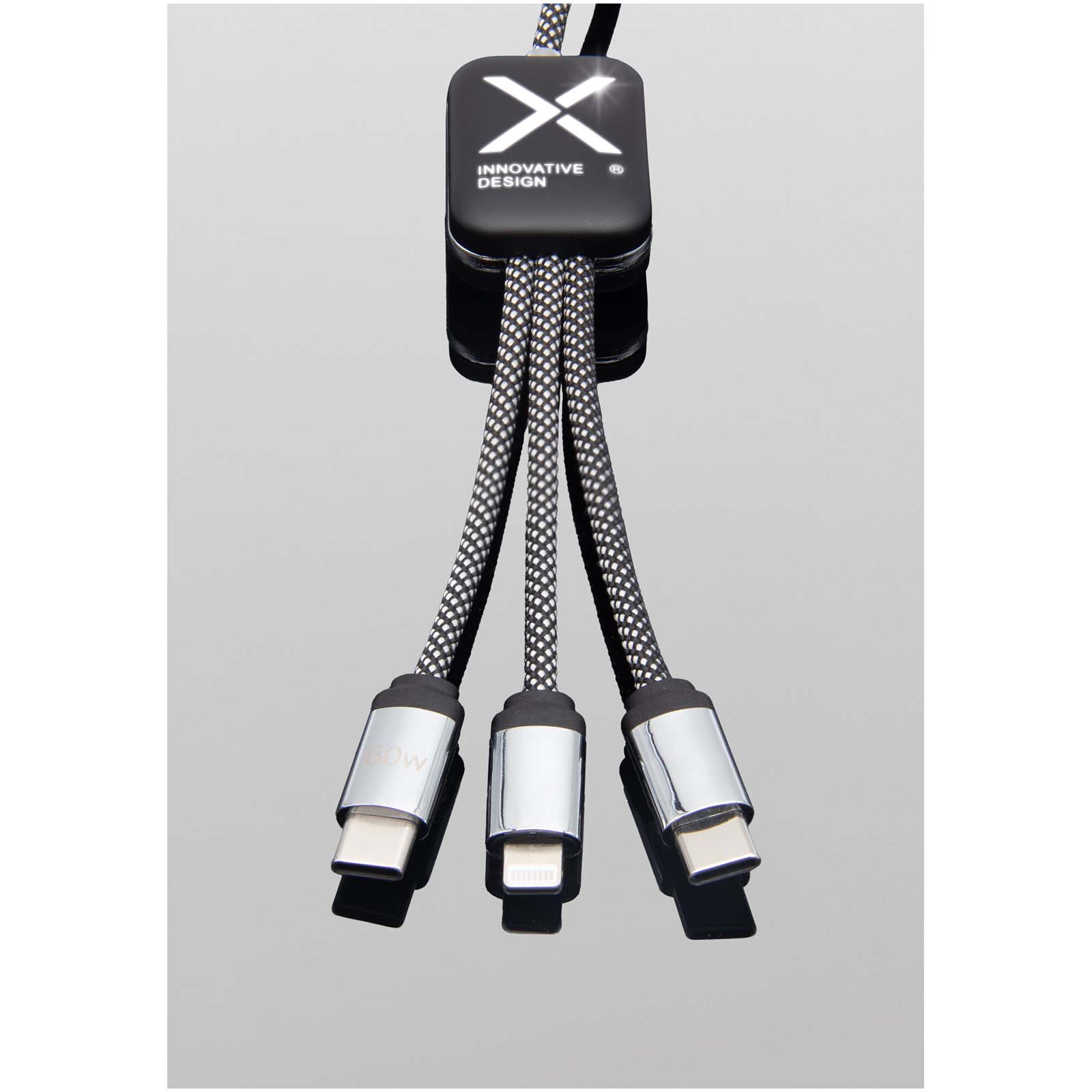 Cavo di ricarica di Tipo-C con doppio logo luminoso da 60 W SCX.design C33 