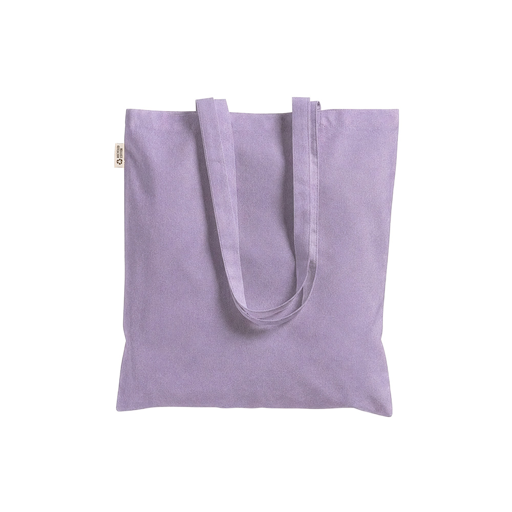 Borsa shopper a tinta unita in cotone riciclato da 140 g/m2. È certificata GRS