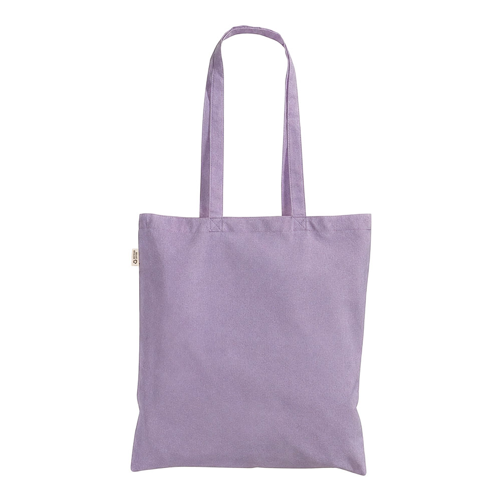 Borsa shopper a tinta unita in cotone riciclato da 140 g/m2. È certificata GRS