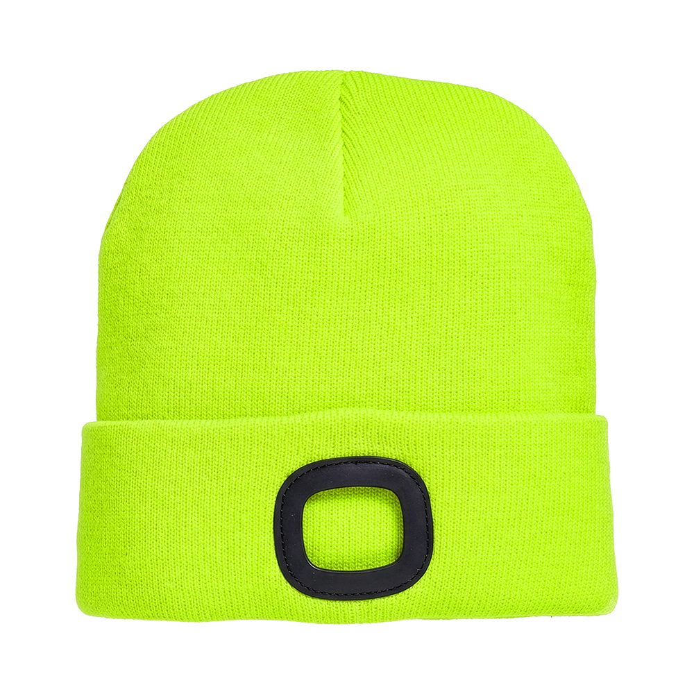 Cappellino in maglia 100% acrilico pesante con luce LED removibile e ricaricabile USB