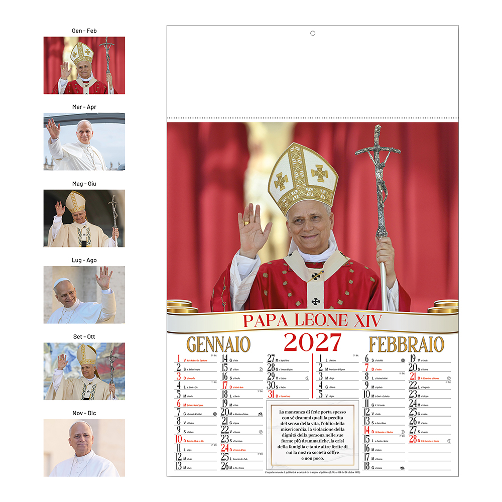 Calendario 2027 da parete mensile, 6 fogli illustrati in carta patinata da 130 g/m