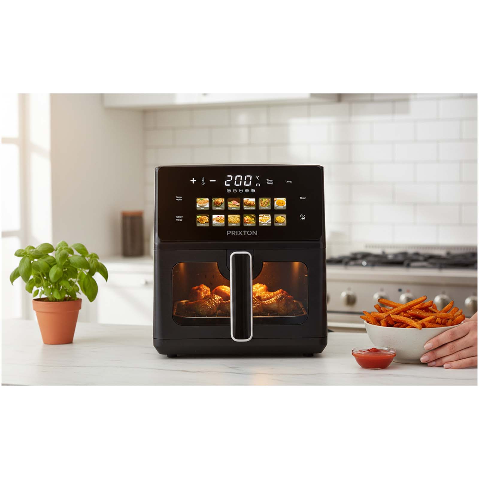Prixton Cook Organics 6L friggitrice ad aria a doppio riscaldamento