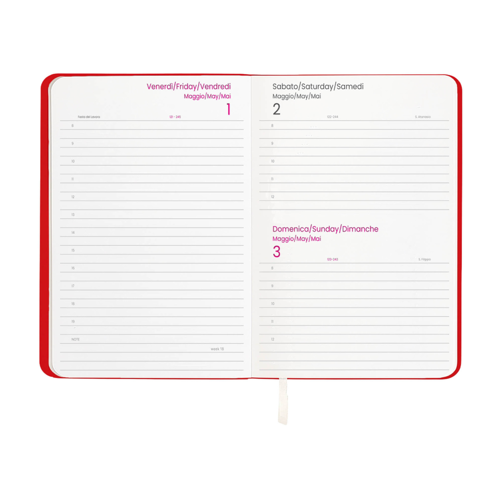 Agenda giornaliera 2027 con copertina flessibile in PU termovirante