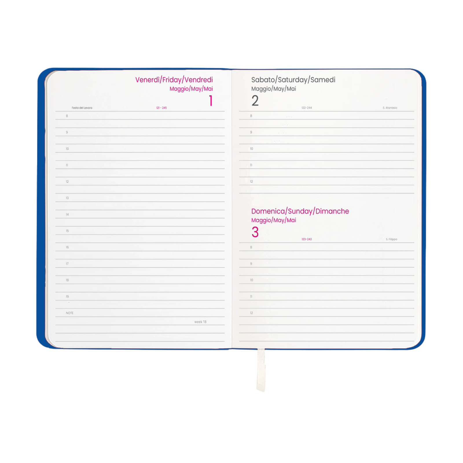 Agenda giornaliera 2027 con copertina flessibile in PU termovirante
