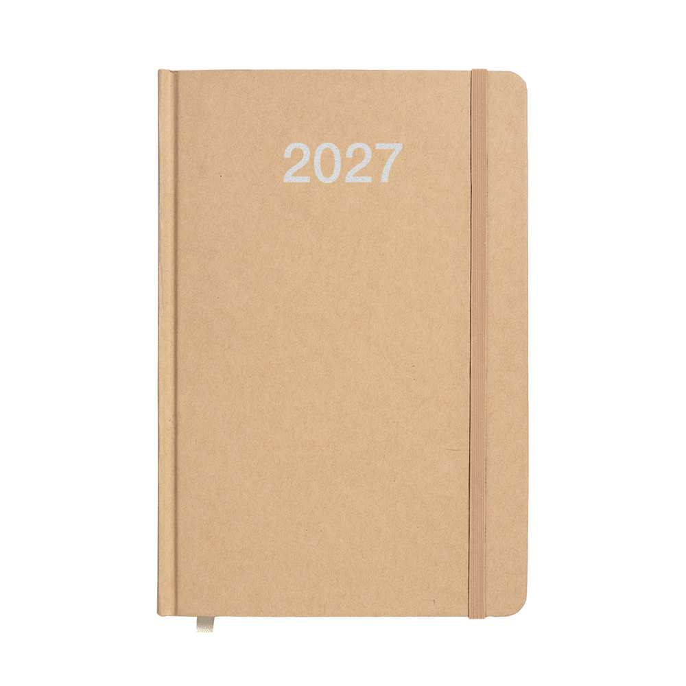 Agenda settimanale 2027 con copertina rigida in cartoncino