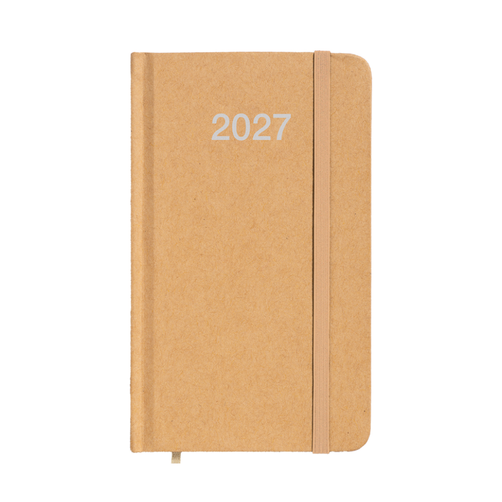Agenda tascabile settimanale 2027 con copertina rigida in cartoncino