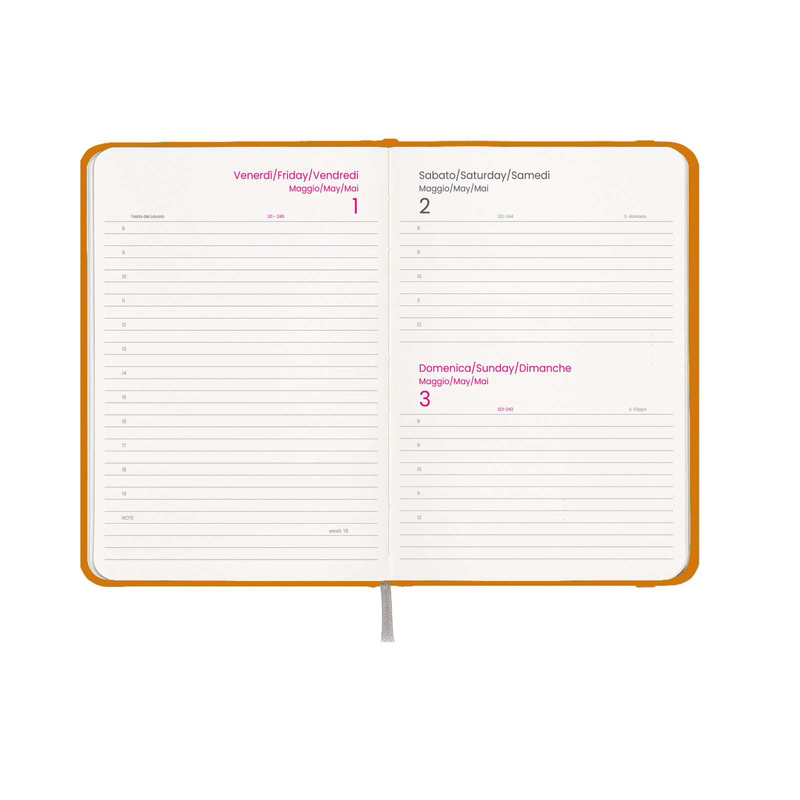 Agenda giornaliera 2027, copertina rigida in cartoncino laminato