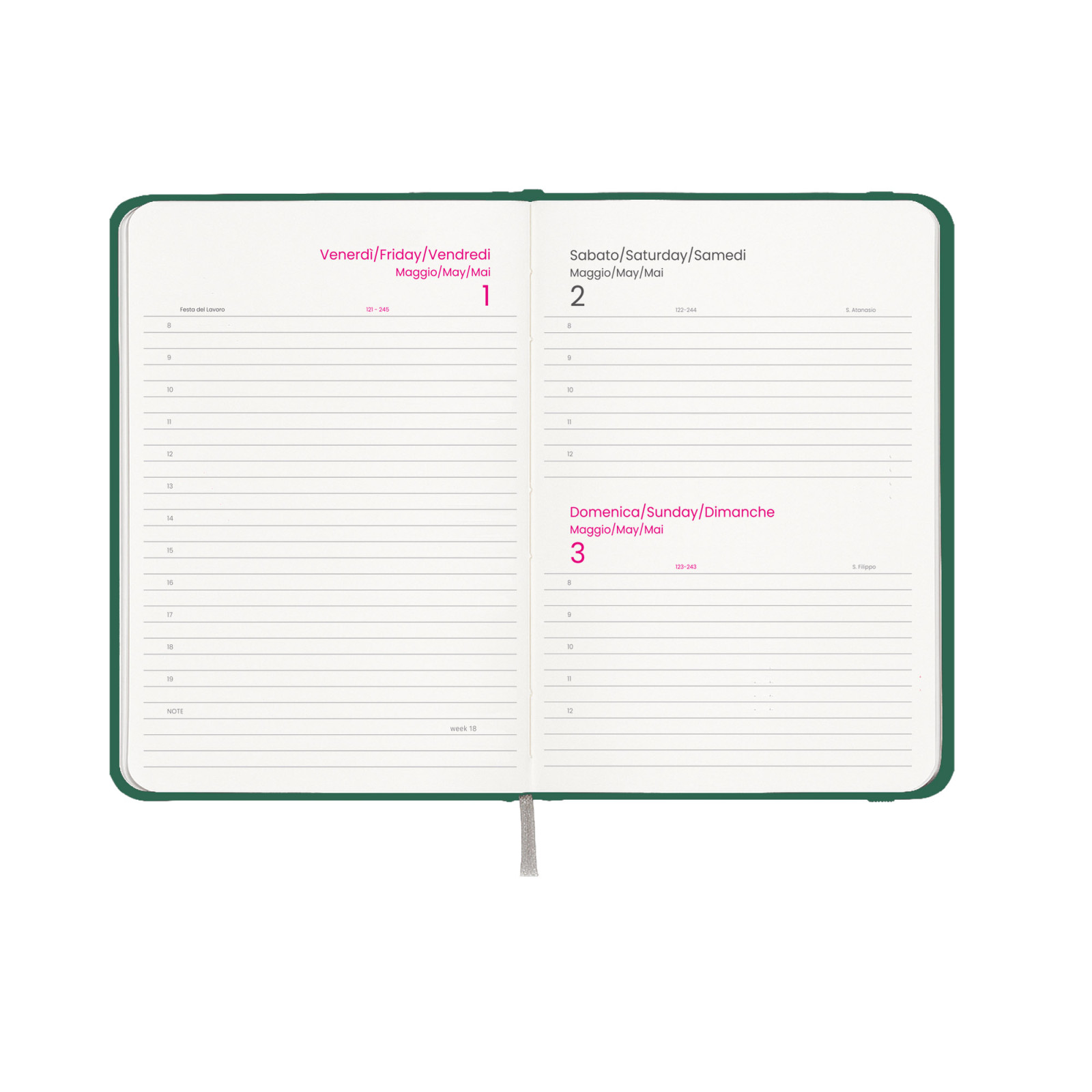 Agenda giornaliera 2027, copertina rigida in cartoncino laminato