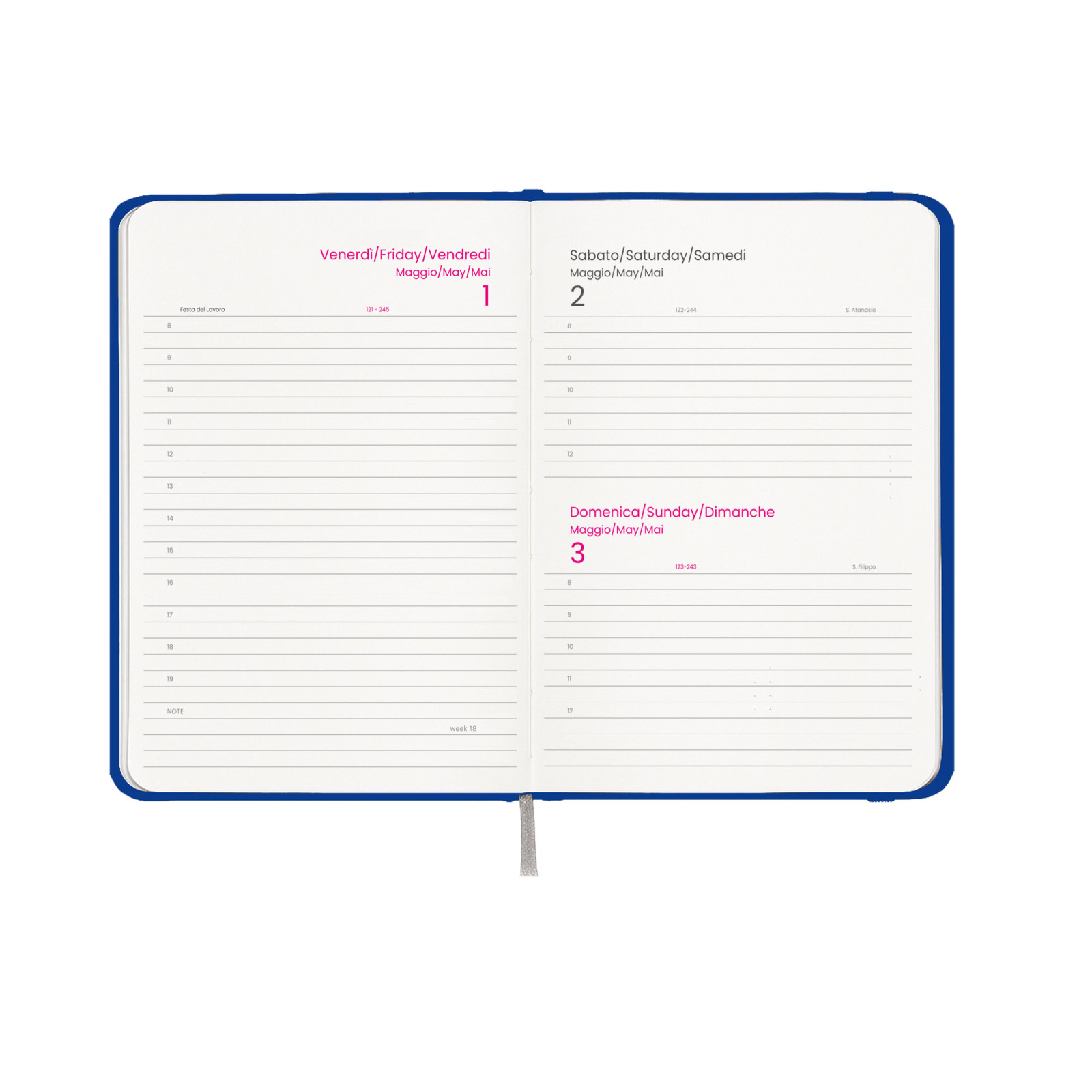 Agenda giornaliera 2027, copertina rigida in cartoncino laminato
