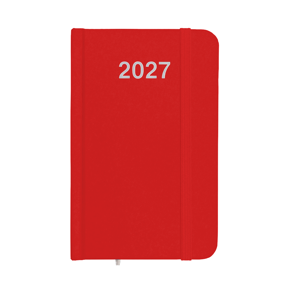 Agenda tascabile settimanale 2027, copertina rigida in cartoncino laminato