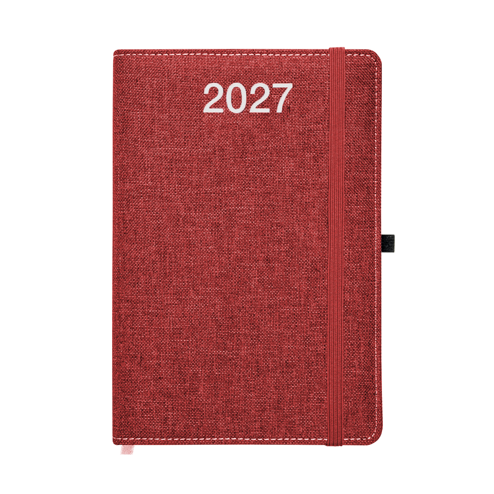 Agenda settimanale 2027, copertina rigida in PET riciclato con effetto mélange