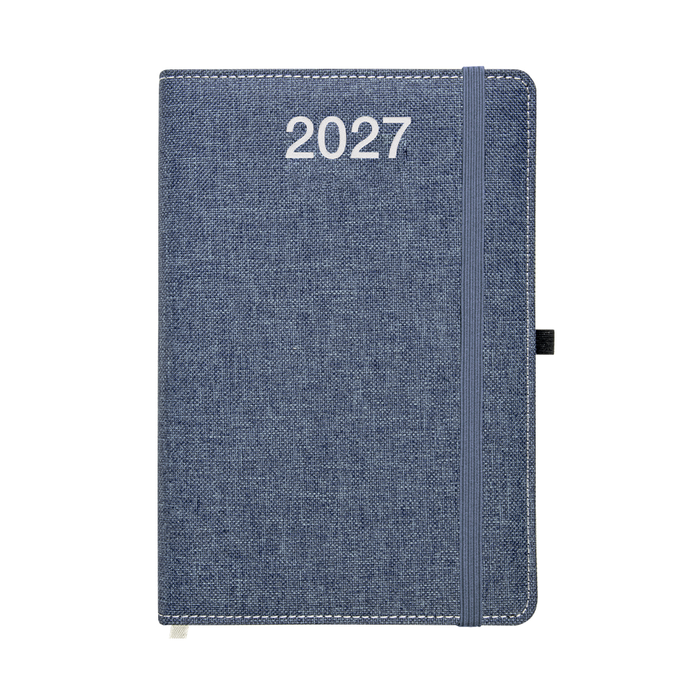 Agenda settimanale 2027, copertina rigida in PET riciclato con effetto mélange